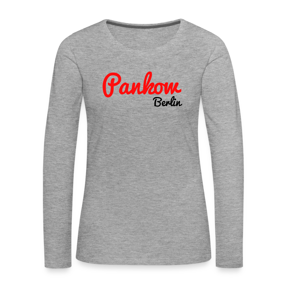 Pankow Berlin - Frauen Premium Langarmshirt - Grau meliert