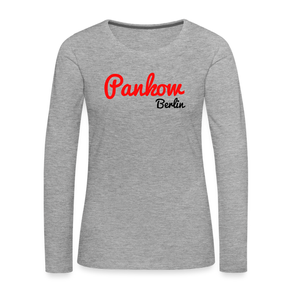 Pankow Berlin - Frauen Premium Langarmshirt - Grau meliert