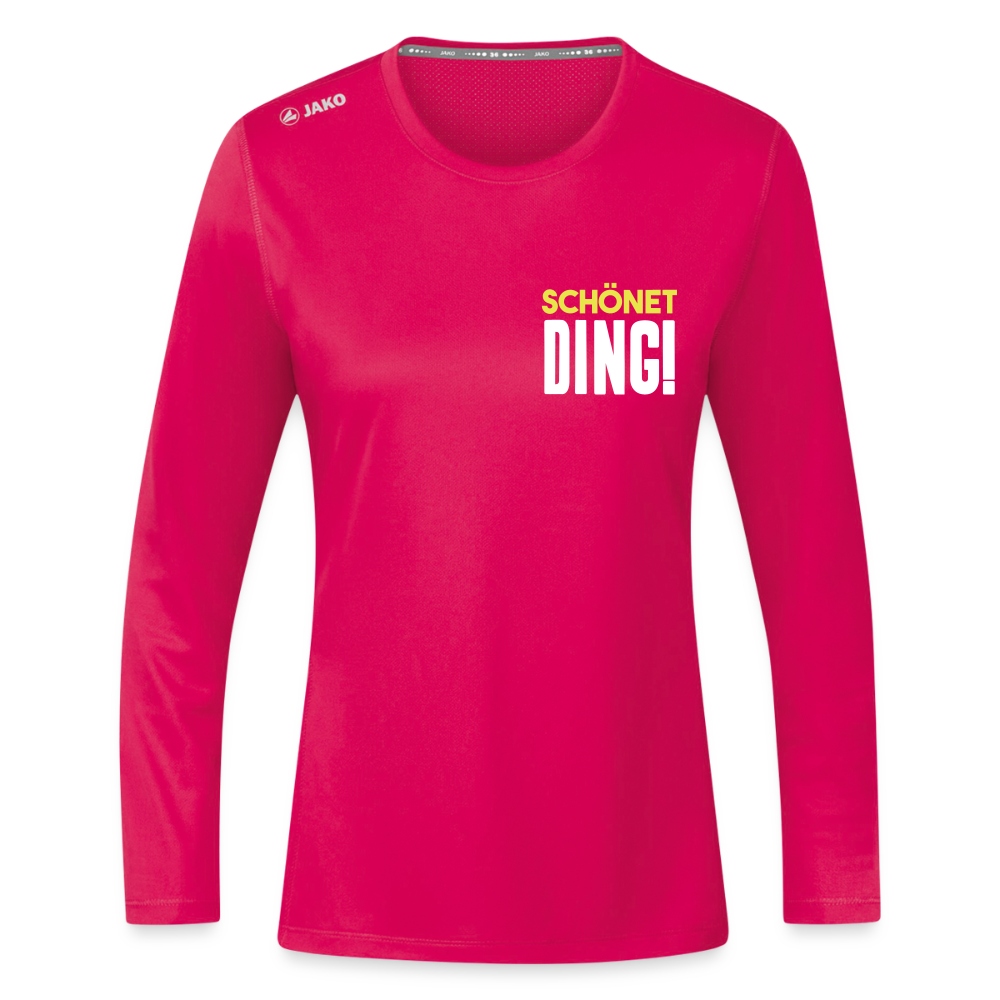 schönet Ding! - Frauen Sport Langarmshirt - dunkles Pink