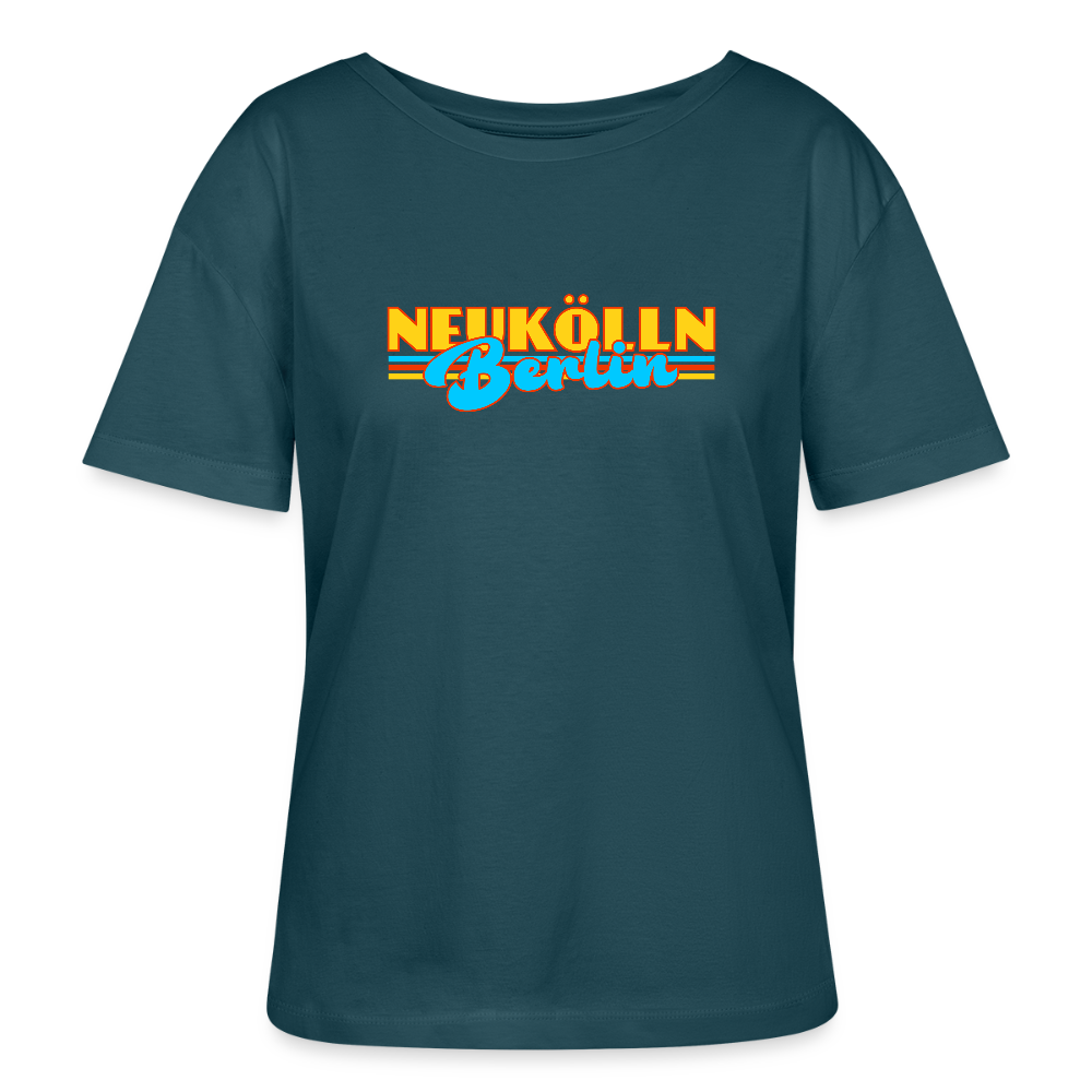 Neukölln Berlin Retro - Relaxed Rundhals Frauen Bio-T-Shirt - Dunkles Petrol