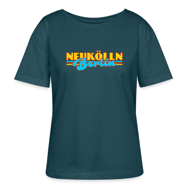 Neukölln Berlin Retro - Relaxed Rundhals Frauen Bio-T-Shirt - Dunkles Petrol