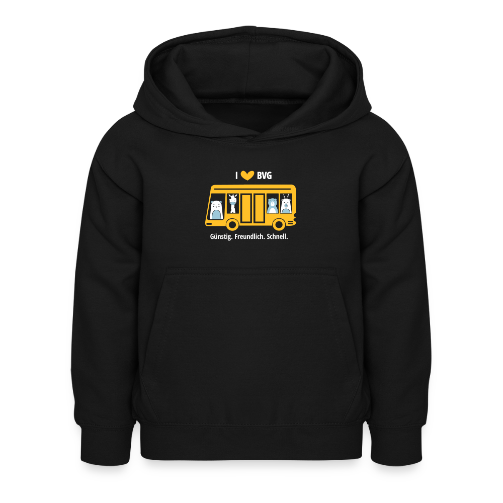I love BVG - Kinder Hoodie - Schwarz