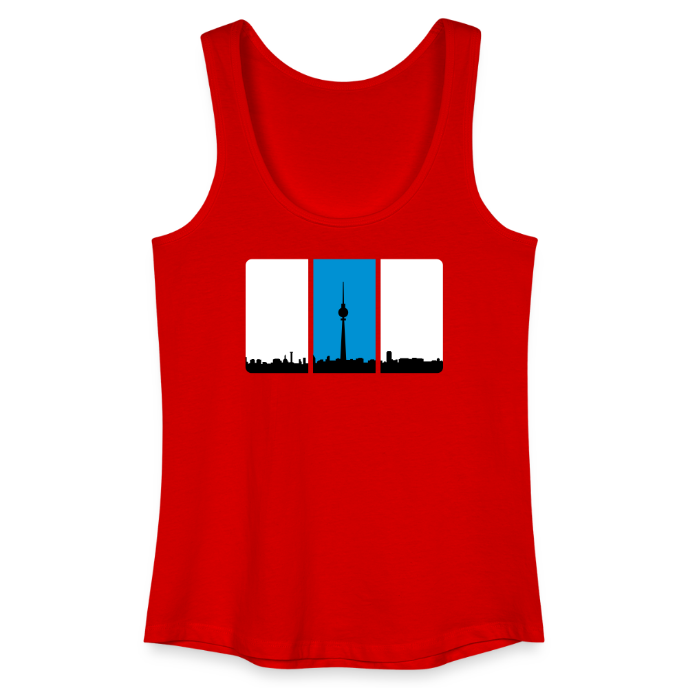 Berliner Skyline in Streifen - Frauen Bio Tank Top - Rot