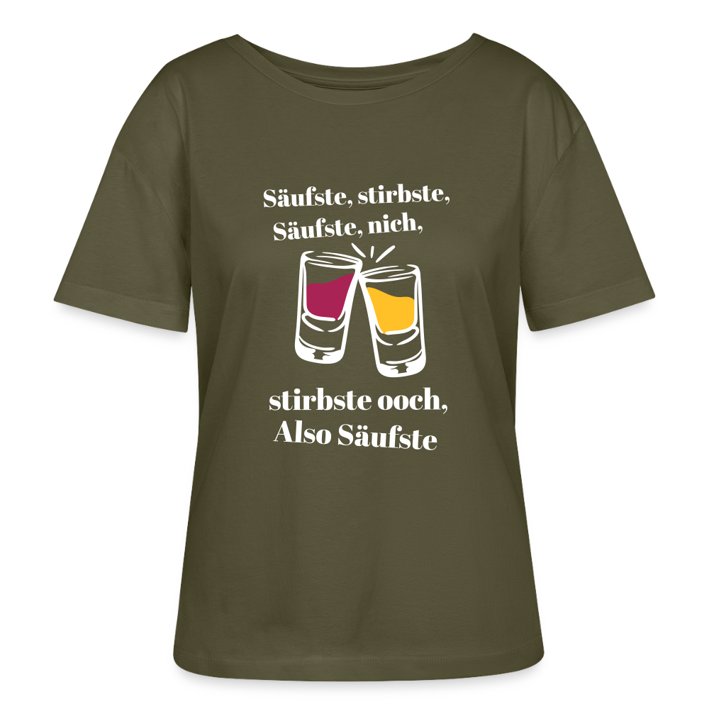 Säufste - Relaxed Rundhals Frauen Bio-T-Shirt - Khaki