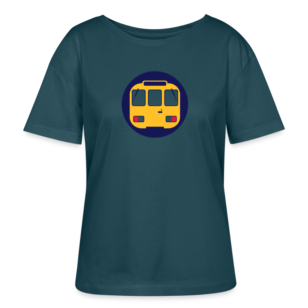 U-Bahntunnel - Relaxed Rundhals Frauen Bio-T-Shirt - Dunkles Petrol