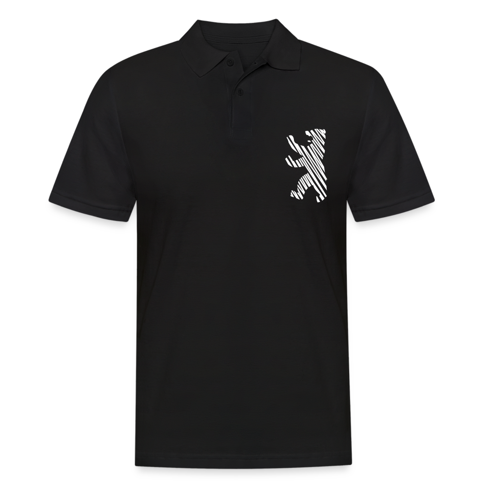 Berliner Bär im Netz - weiß - Männer Polo T-Shirt - Schwarz