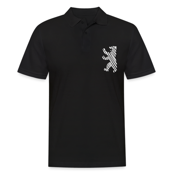 Berliner Bär im Netz - weiß - Männer Polo T-Shirt - Schwarz