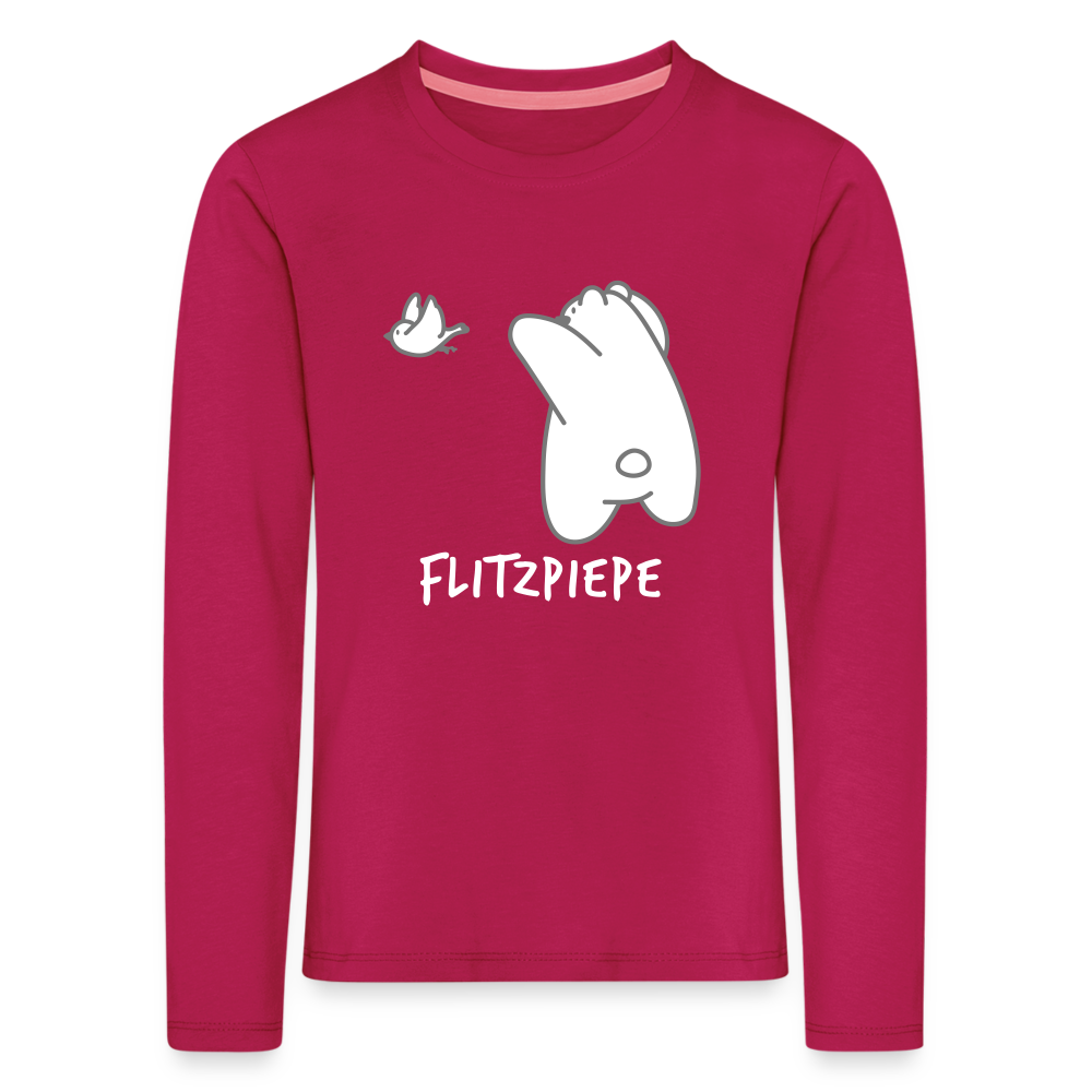 Flitzpiepe - Kinder Langarmshirt - dunkles Pink
