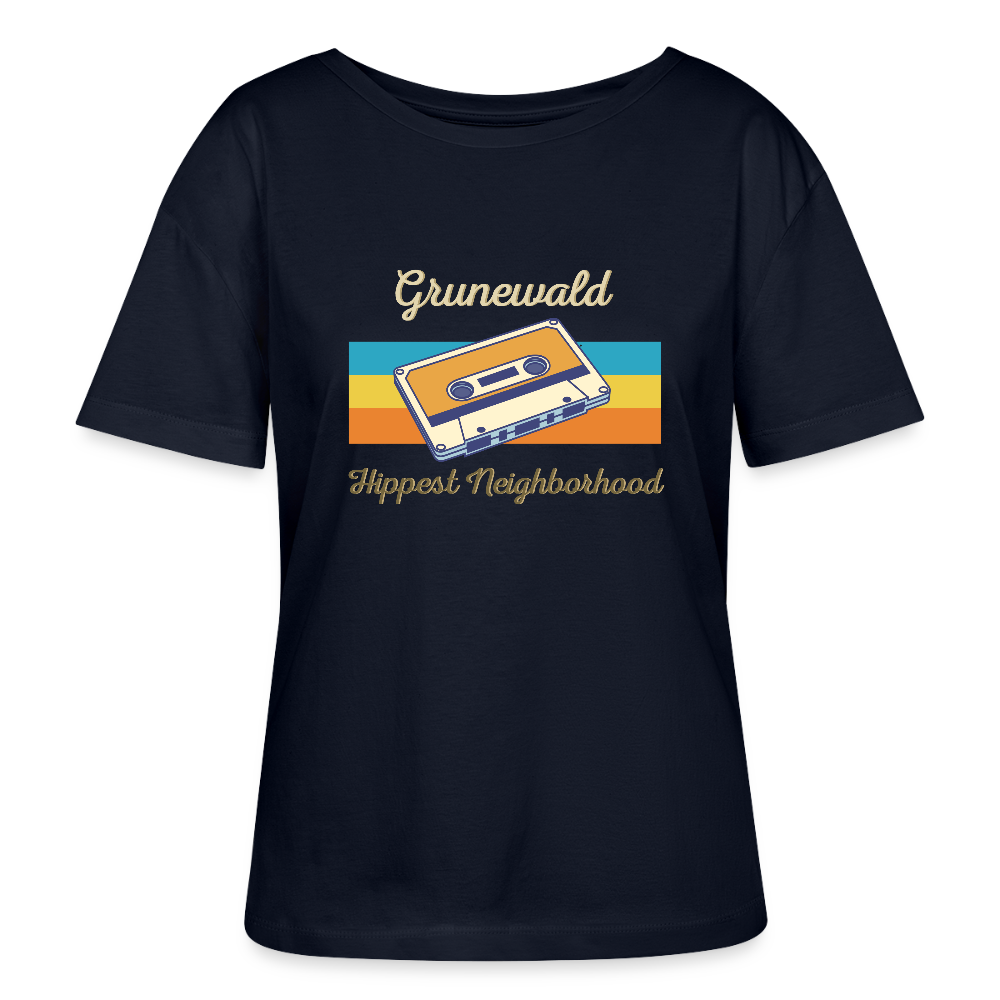 Grunewald Hippest Neighborhood - Relaxed Rundhals Frauen Bio-T-Shirt - Navy