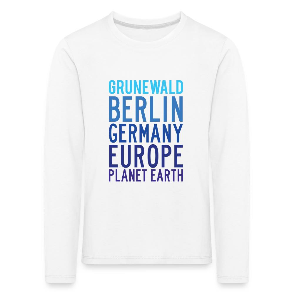 Grunewald Planet Earth - Kinder Langarmshirt - Weiß