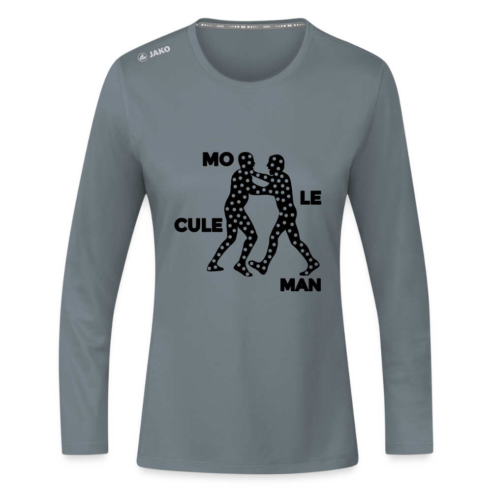 Mo le cule Man - Frauen Sport Langarmshirt - Grau