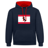 Berliner Flagge mit Hund - Kontrast Hoodie - Navy/Rot