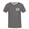Flitz piepe - Männer Ringer T-Shirt - Dunkelgrau/Weiß