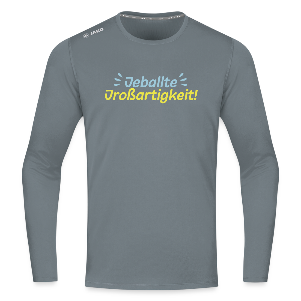 Jeballte Jroßartigkeit! - Männer Sport Langamshirt - Grau