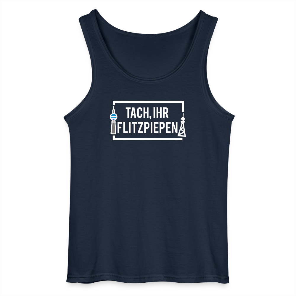 Tach ihr Flitzpiepen - weiß - Männer Tank Top - Navy