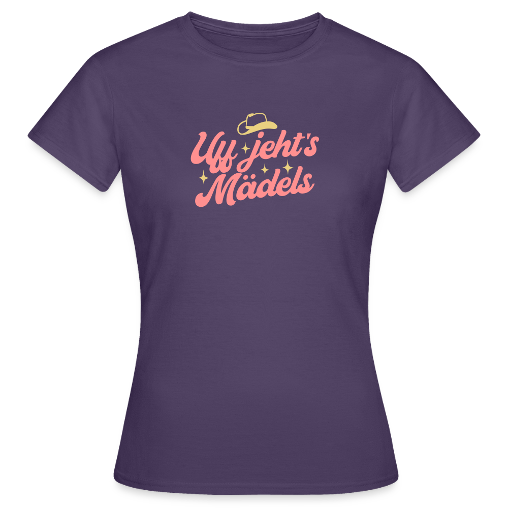 Uff jeht’s Mädels - Frauen Premium T-Shirt - Dunkellila