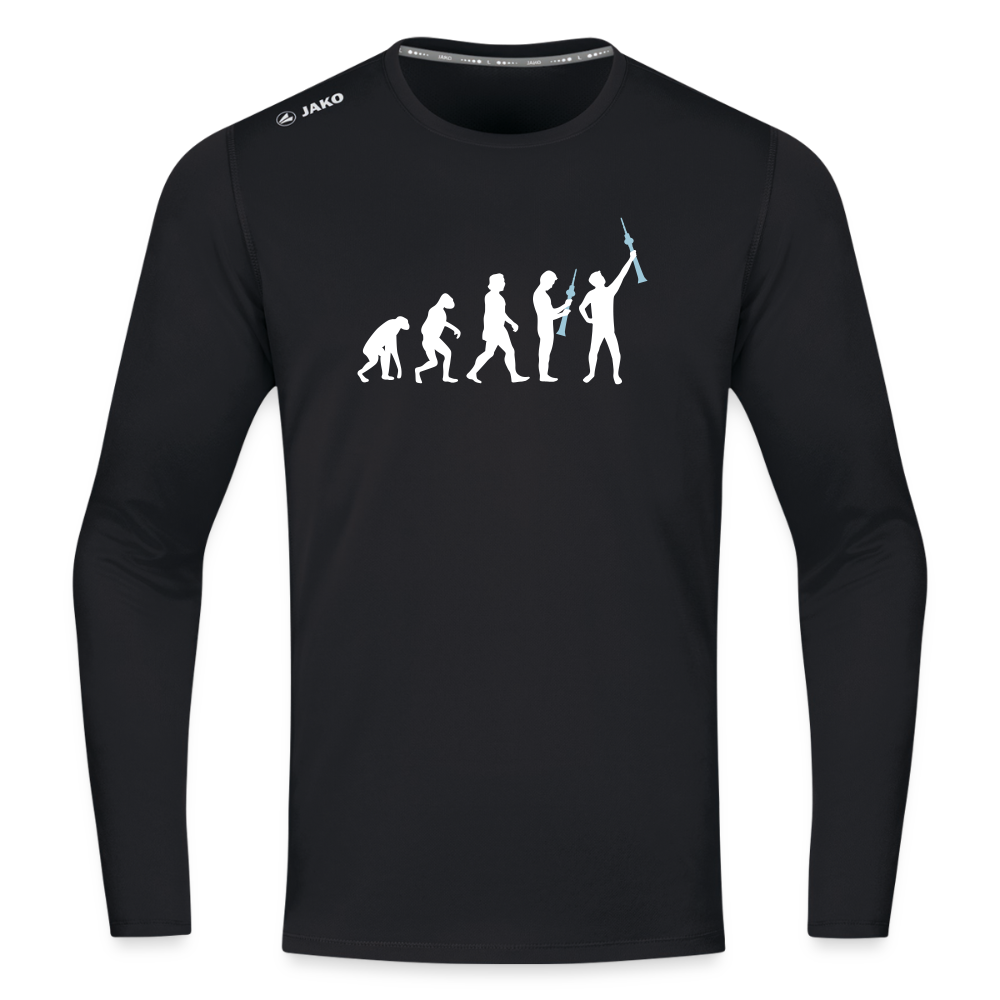 Evolution - Männer Sport Langamshirt - Schwarz