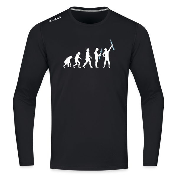Evolution - Männer Sport Langamshirt - Schwarz