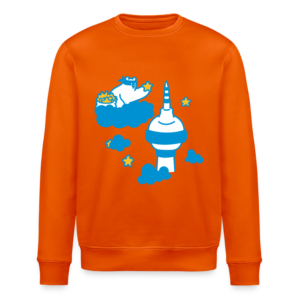 Berliner Bär bei Nacht - Unisex Bio Sweatshirt - Tieforange