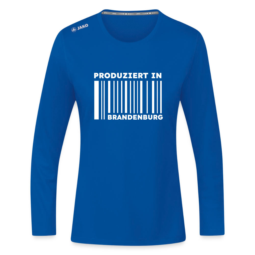 PRODUZIERT IN BRANDENBURG - Frauen Sport Langarmshirt - Royalblau