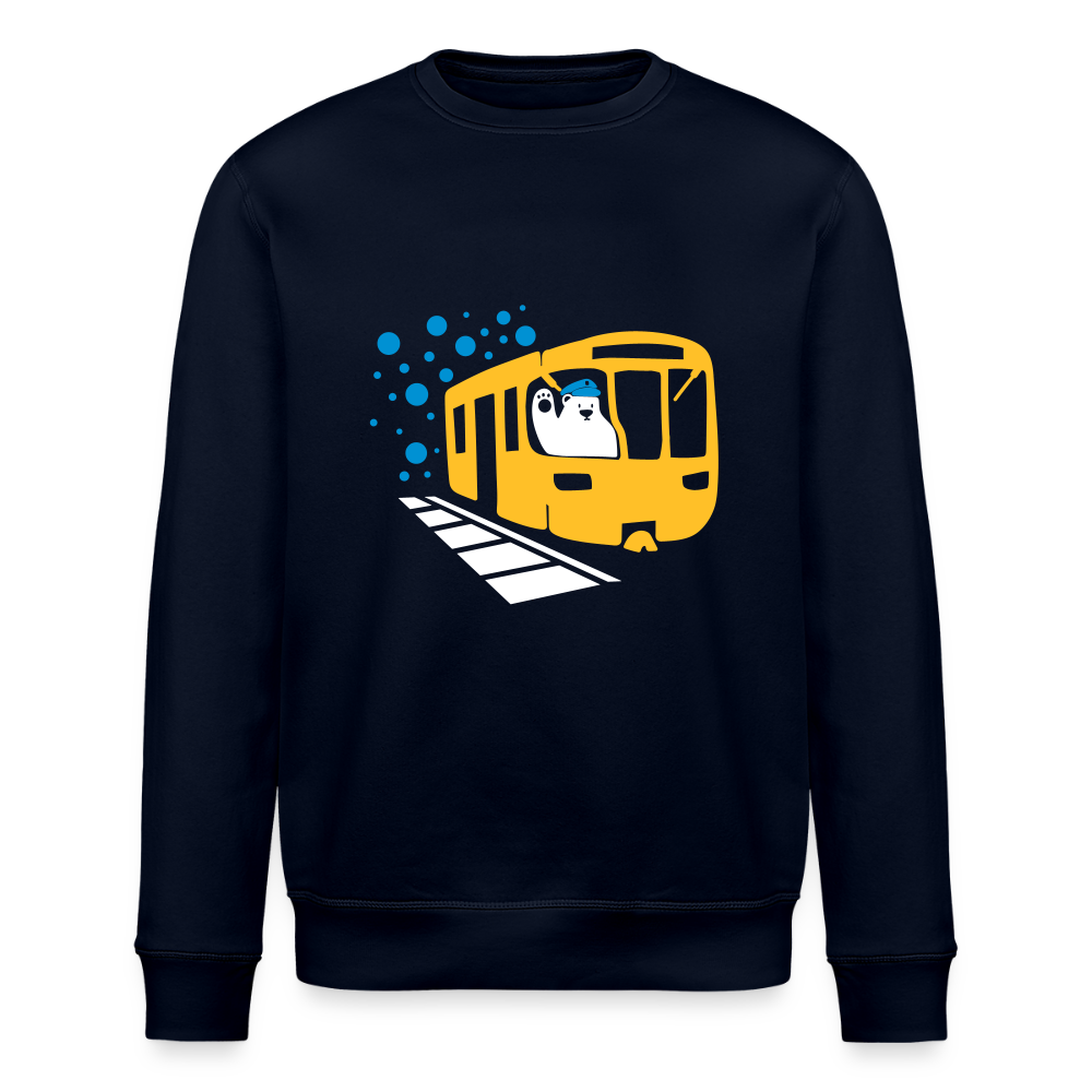 Bär in U-Bahn Kommt - Unisex Bio Sweatshirt - Navy