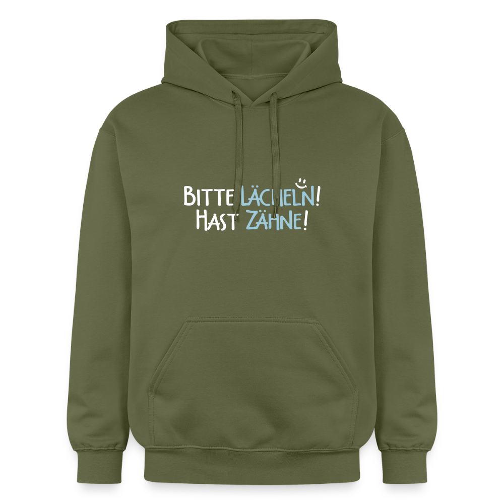 Bitte lächeln! Hast Zähne! - Hoodie - Militärgrün
