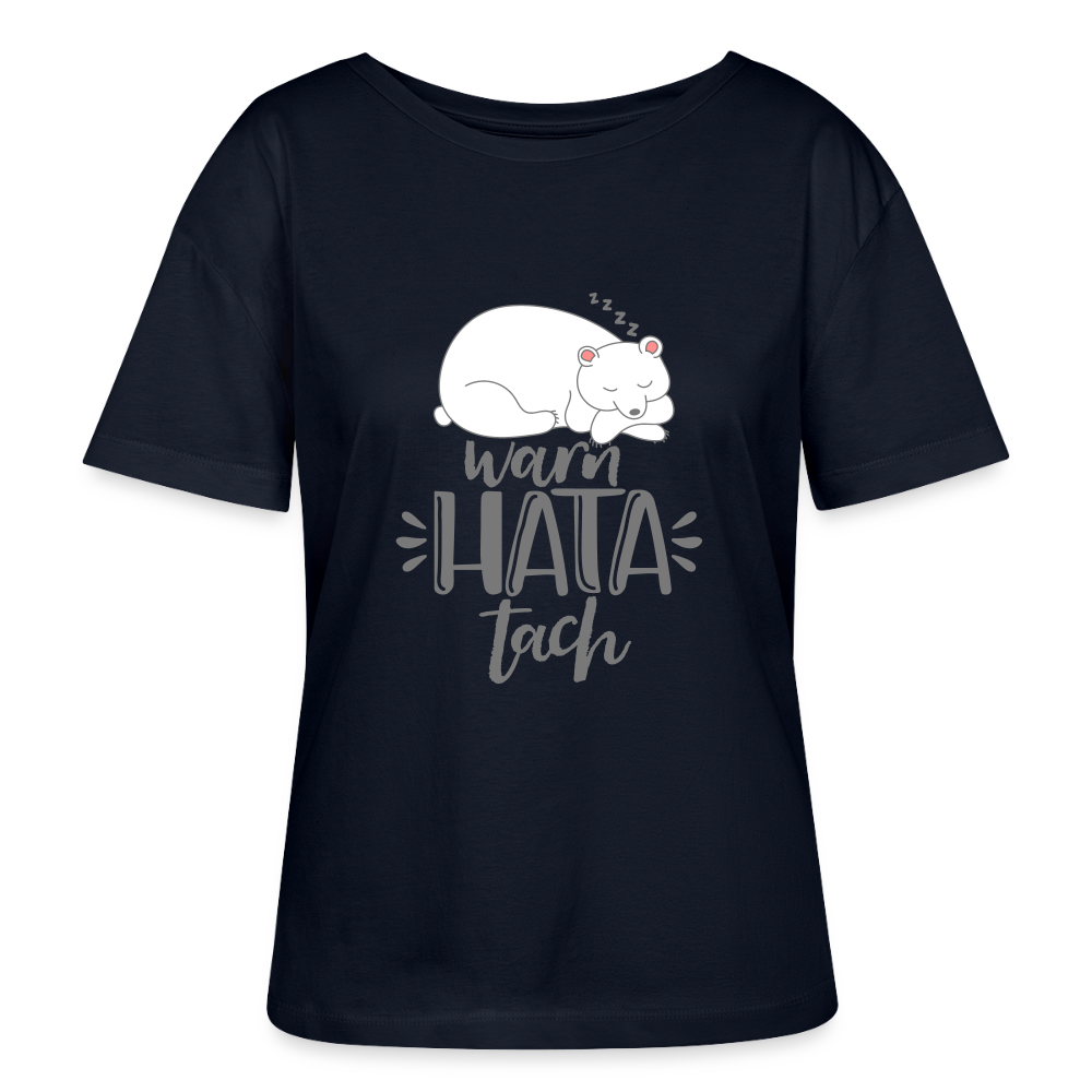 Warn hata Tach - Relaxed Rundhals Frauen Bio-T-Shirt - Navy