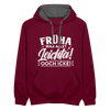 Früha war allet leichta! Ooch icke! - Kontrast Hoodie - Weinrot/Anthrazit