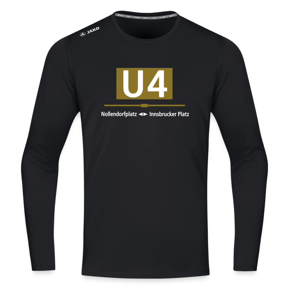U4 - Männer Sport Langamshirt - Schwarz