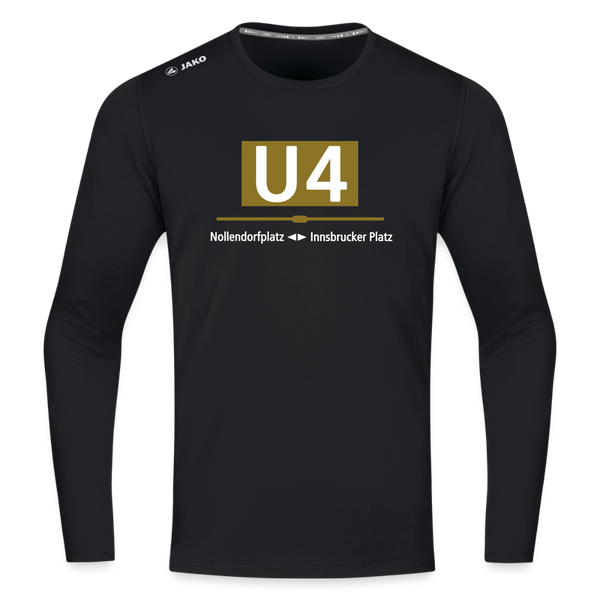 U4 - Männer Sport Langamshirt - Schwarz