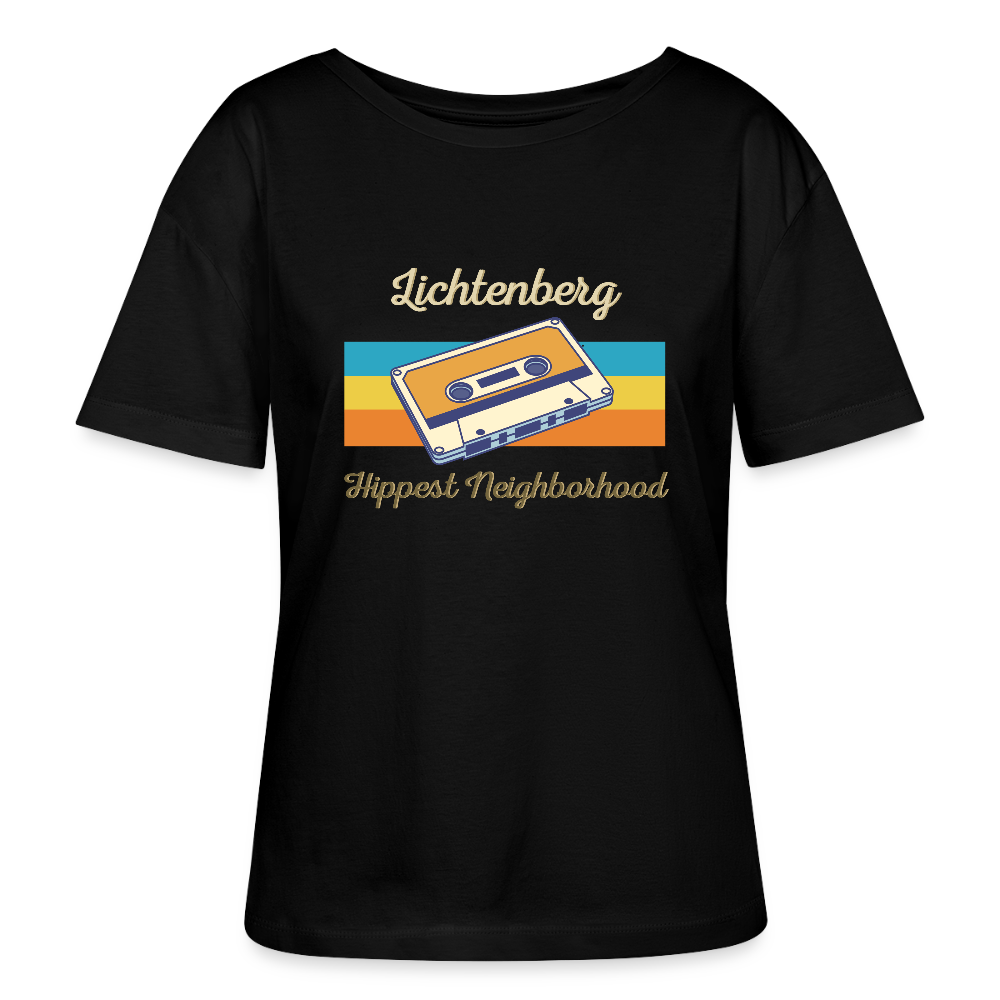 Lichtenberg Hippest Neighborhood - Relaxed Rundhals Frauen Bio-T-Shirt - Schwarz