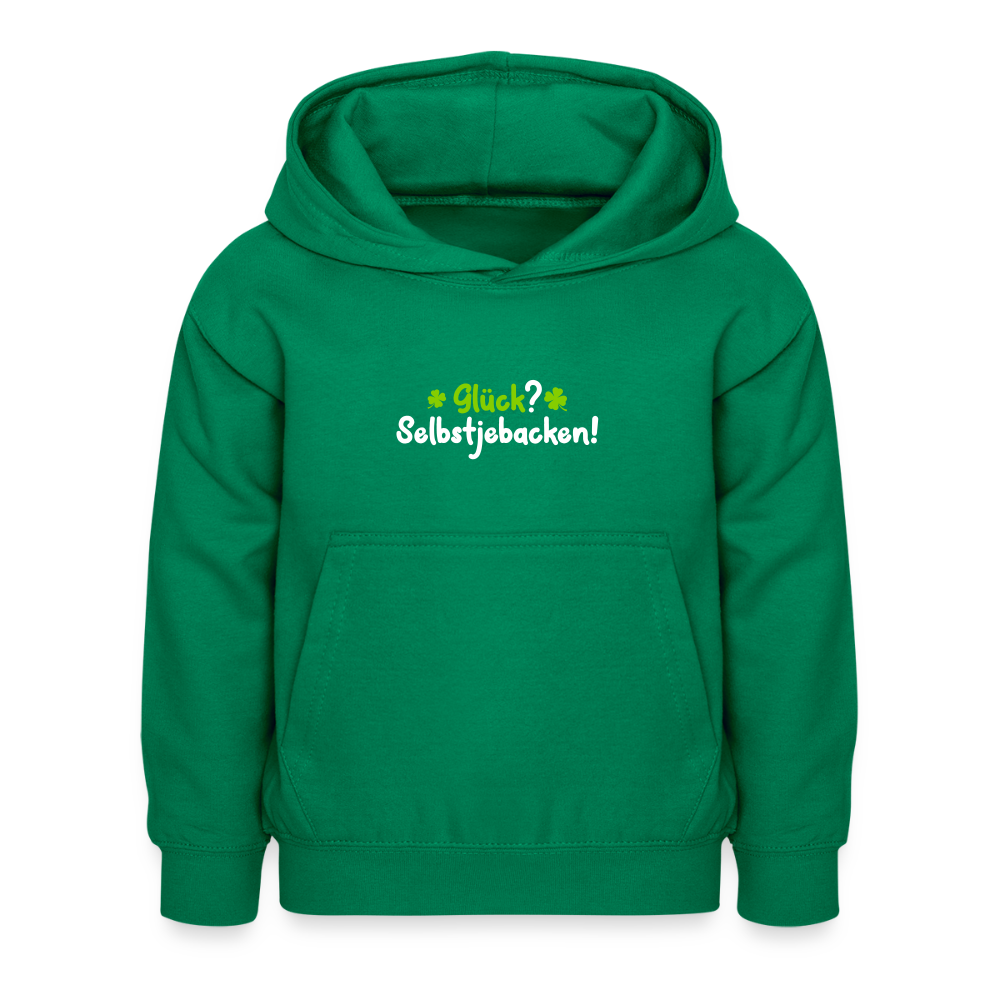 Glück? Selbstjebacken - Kinder Hoodie - Kelly Green
