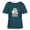 Pass ma uff Keule - Relaxed Rundhals Frauen Bio-T-Shirt - Dunkles Petrol