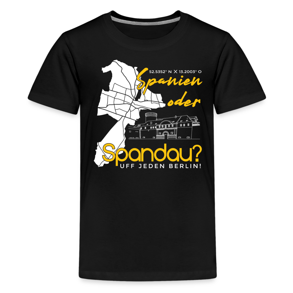 Spanien oder Spandau - Teenager Premium T-Shirt - Schwarz