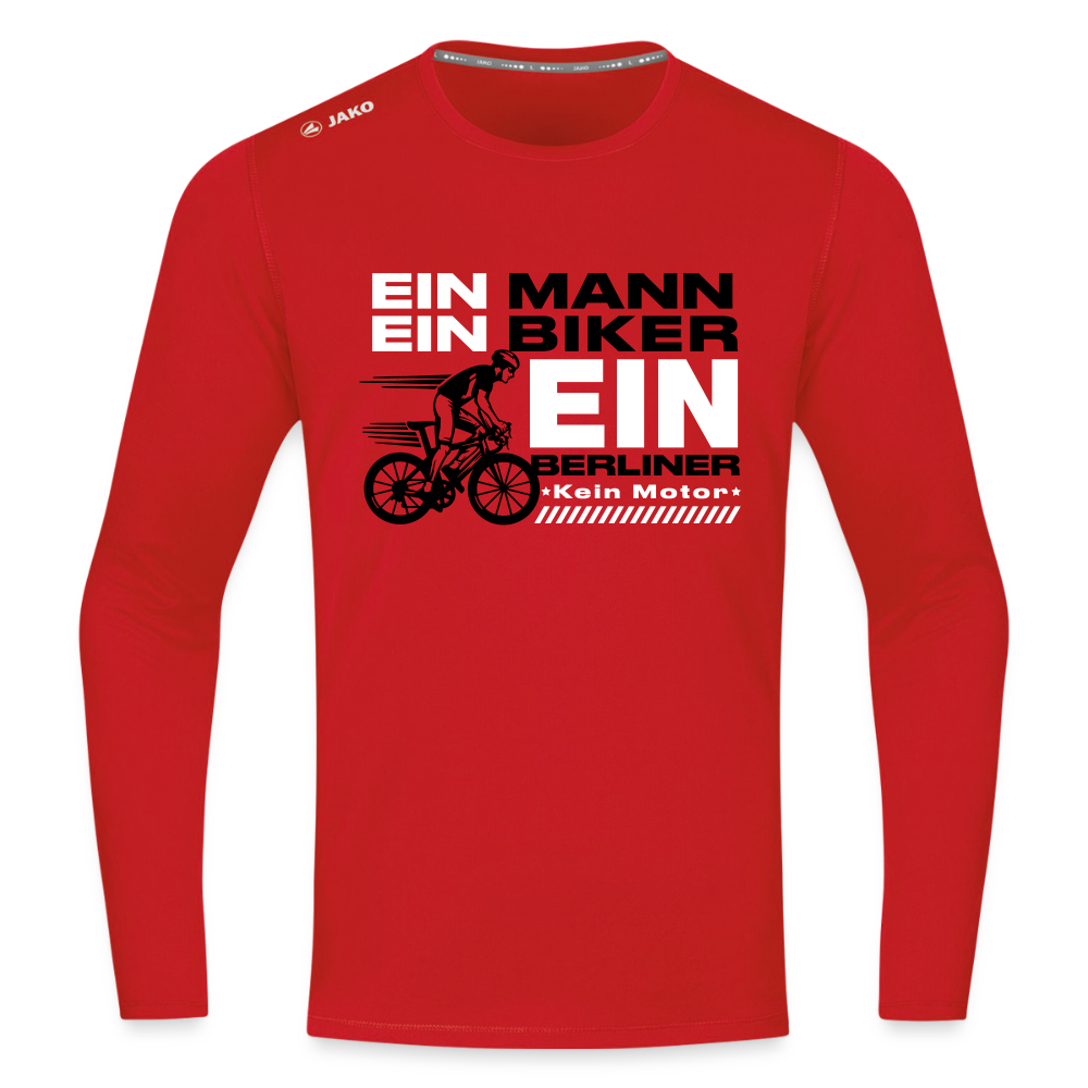 Ein Mann, Ein Biker, Ein Berliner - Männer Sport Langamshirt - Rot