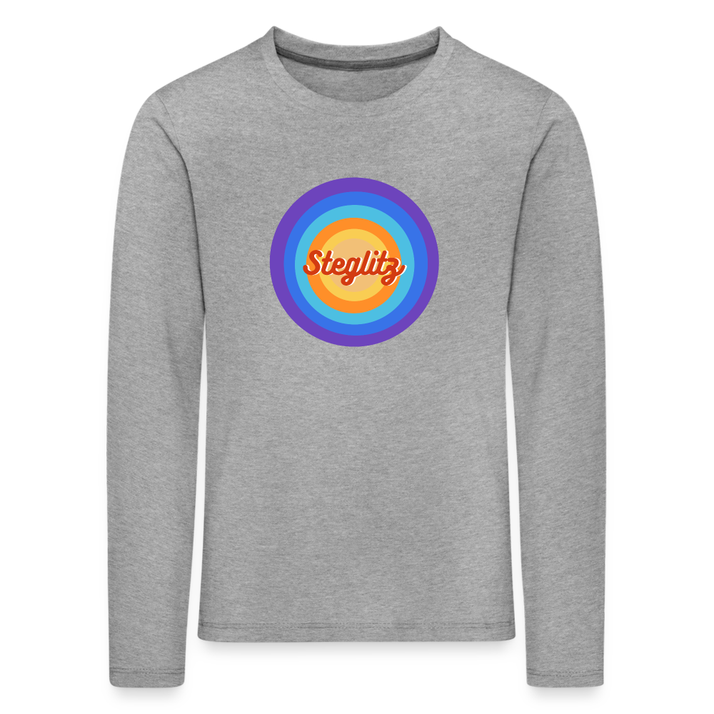 Steglitz Retro - Kinder Langarmshirt - Grau meliert