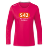 S42 - Frauen Sport Langarmshirt - dunkles Pink