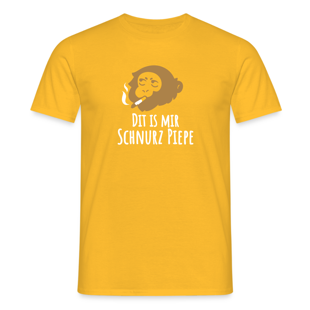 Dit is mir Schnurz Affe - Männer Premium T-Shirt - Gelb