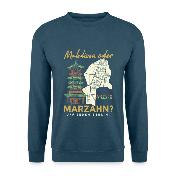 Malediven oder Marzahn - Unisex Pullover - Indigoblau