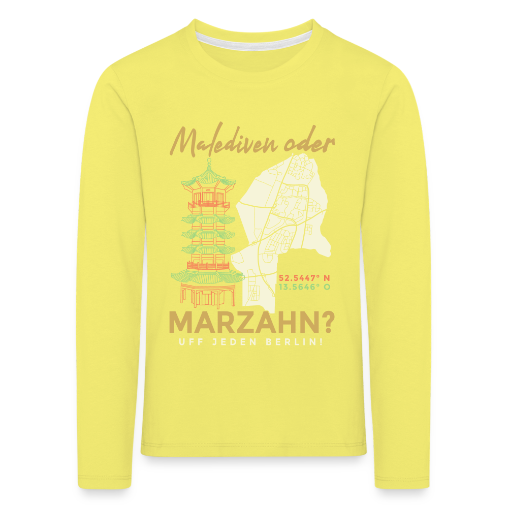 Malediven oder Marzahn - Kinder Langarmshirt - Gelb