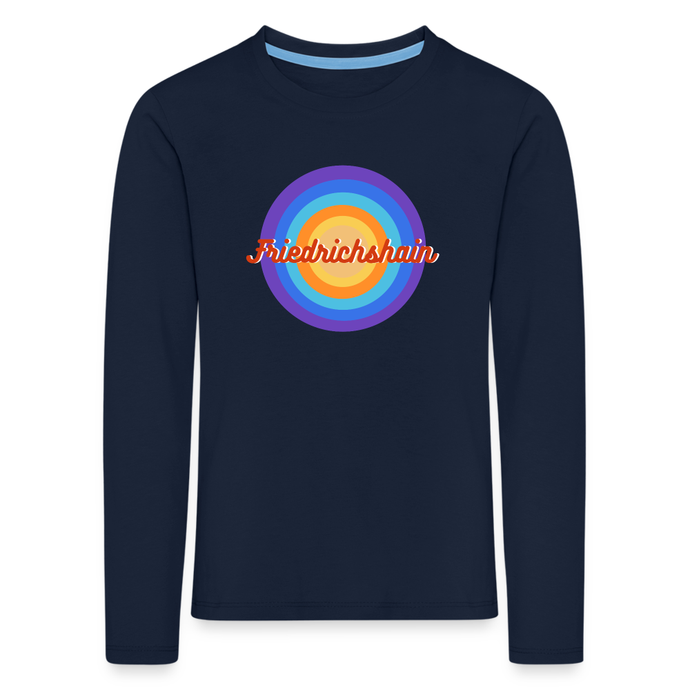 Friedrichshain Retro - Kinder Langarmshirt - Navy