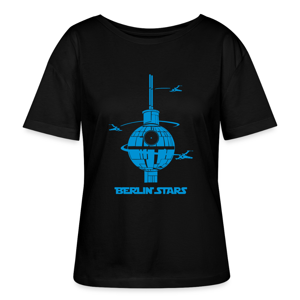 Berlin Stars - Blau - Relaxed Rundhals Frauen Bio-T-Shirt - Schwarz