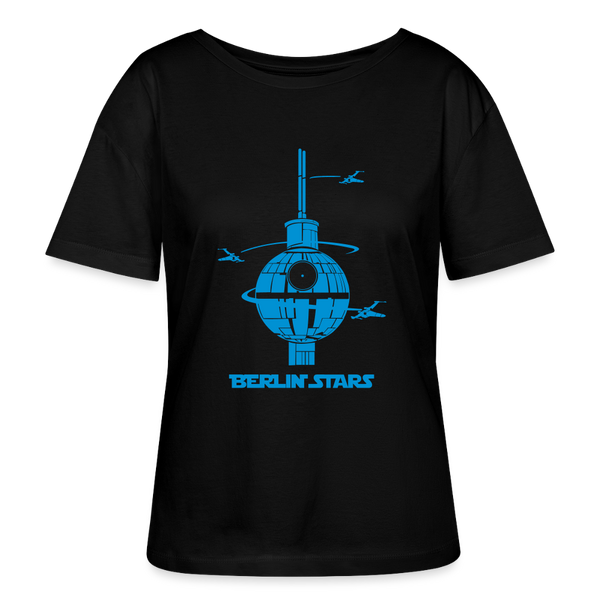 Berlin Stars - Blau - Relaxed Rundhals Frauen Bio-T-Shirt - Schwarz