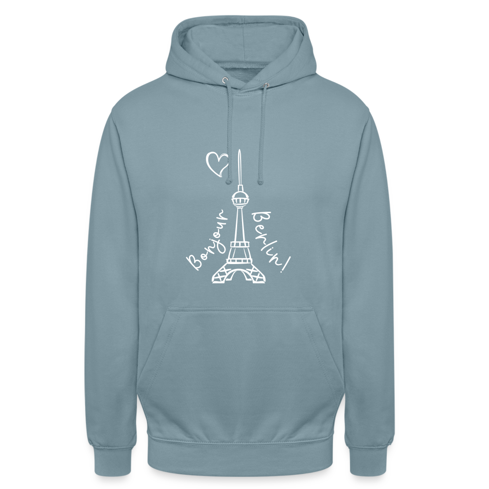 Eiffelturm in Berlin Bonjour - Unisex Hoodie - Nebelblau