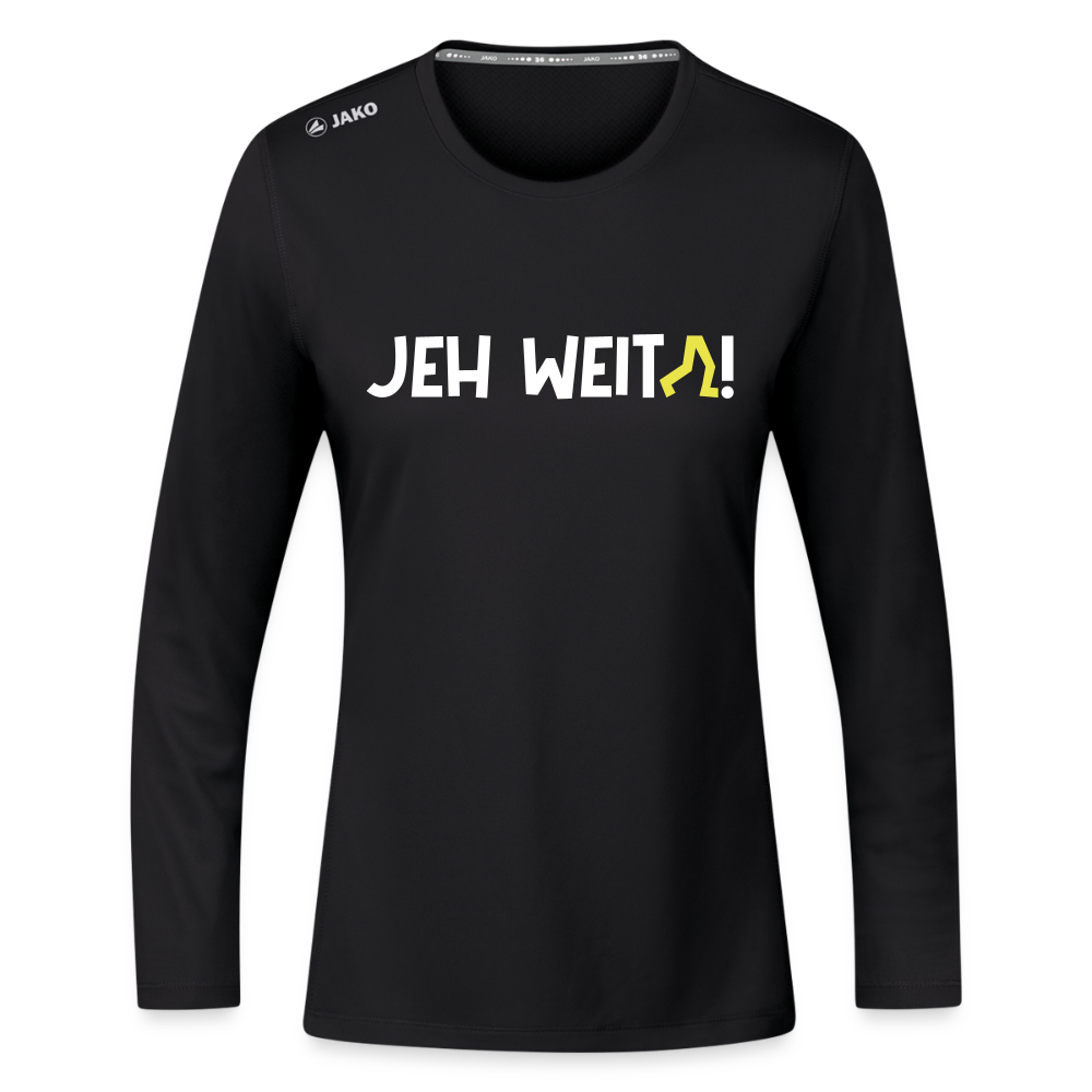 Jeh Weita! - Frauen Sport Langarmshirt - Schwarz
