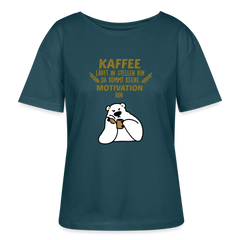Kaffee motiviert - Relaxed Rundhals Frauen Bio-T-Shirt