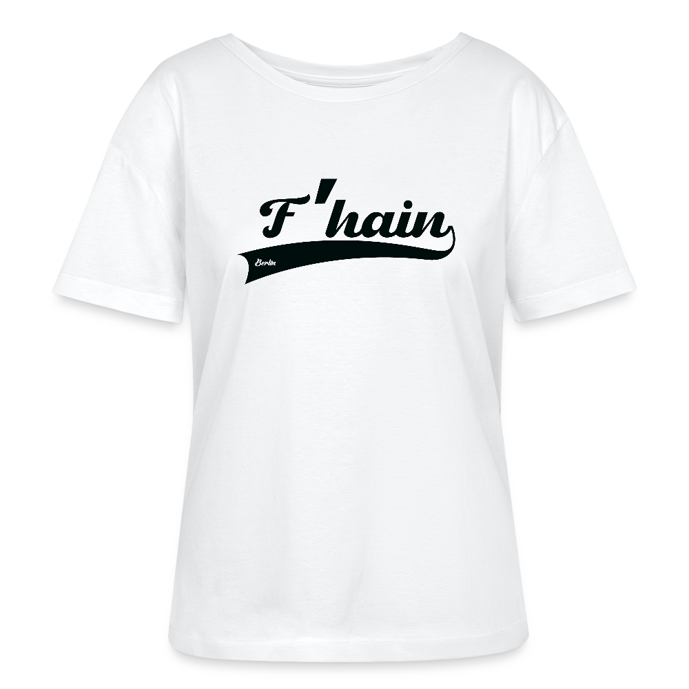 F'hain - Relaxed Rundhals Frauen Bio-T-Shirt - Weiß