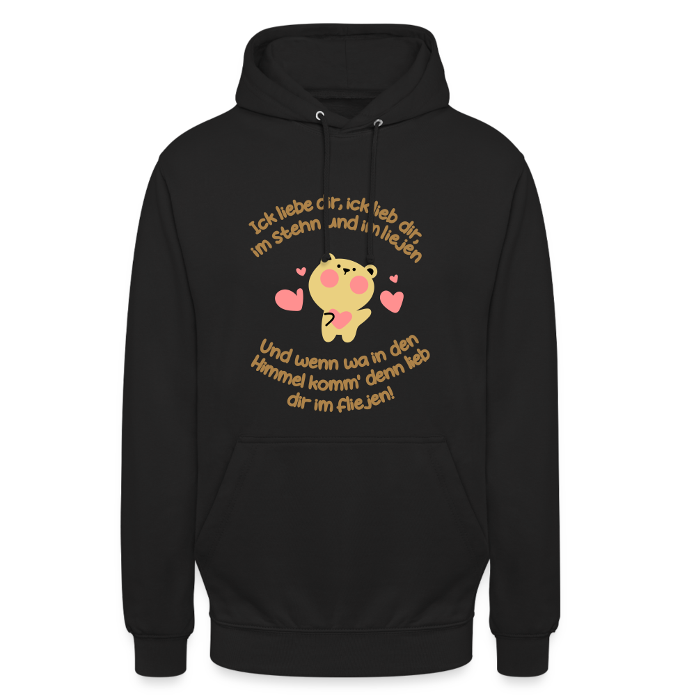 Im Stehn und im Liejen! - Unisex Hoodie - Schwarz