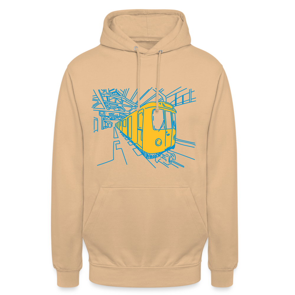 U-Bahn in Linien - Unisex Hoodie - Pfirsich