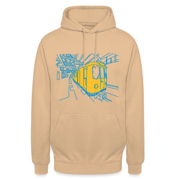 U-Bahn in Linien - Unisex Hoodie - Pfirsich